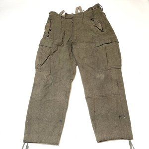 Vintage Army Surplus Wool Field Trousers Olive Drab Size 32/30